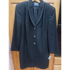 Clio Women's Black Blazer with Decorative Trim